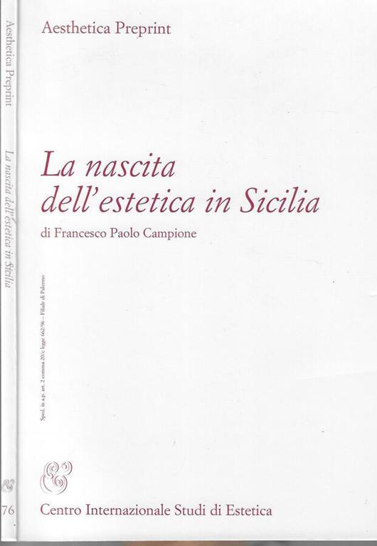 La nascita dell'estetica in Sicilia - copertina