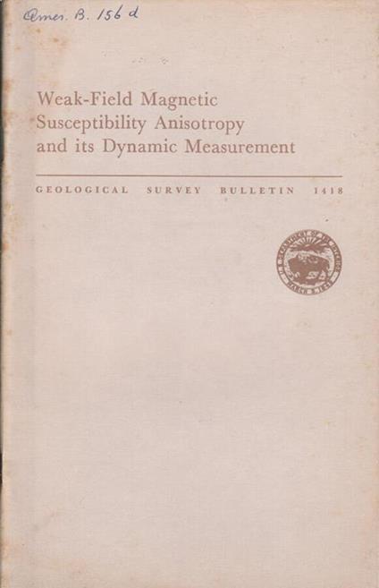 Weak field magnetic susceptibility anisotropy and its dynamic measurement - copertina