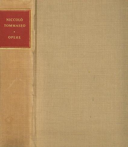 Opere - Niccolò Tommaseo - copertina
