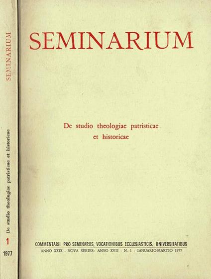 Seminarium - 1977, N. 1. De Studio Theologiae Patristicae et Historicae - copertina