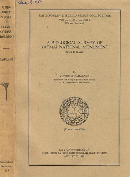 A biological survey of Katmai National Monument - copertina