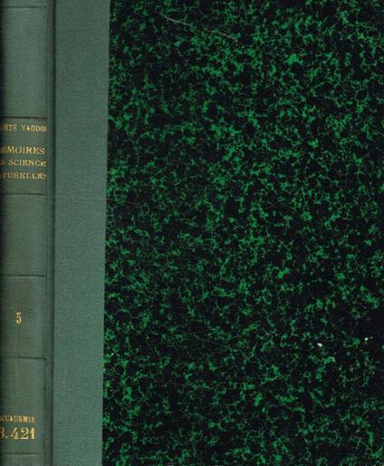 Mémoires de la société vaudoise des sciences naturelles. Volume 5, 1934-1937 - copertina