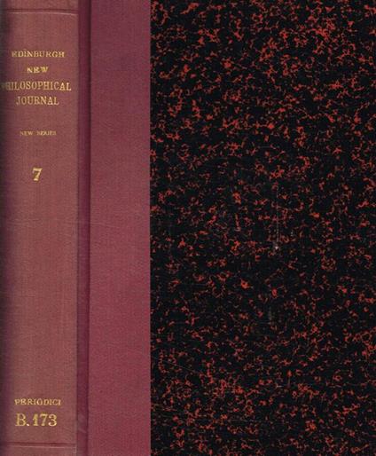 Edinburgh new philosophical journal vol VII, 1858, new series - Thomas Anderson - copertina
