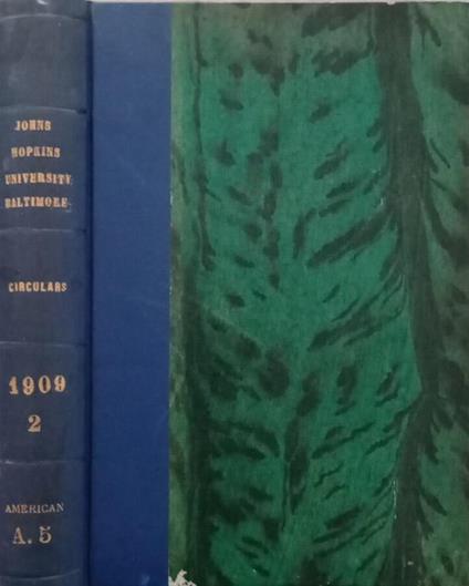 John Hopkins University Baltimore- Circulars 1909, vol.2 - copertina