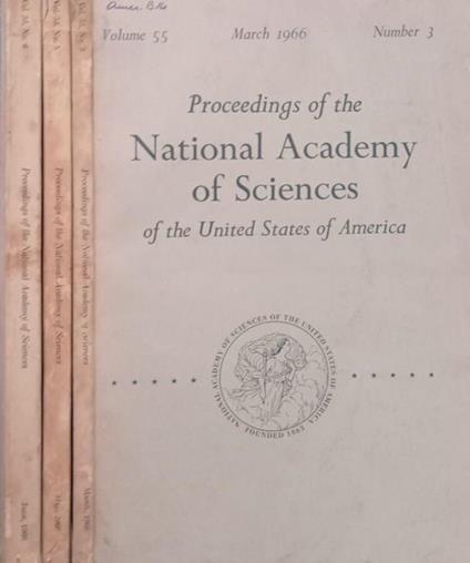 Proceedings of the National Academy of Sciences of the United States of America Vol.55 N.3,5,6-1966 - copertina