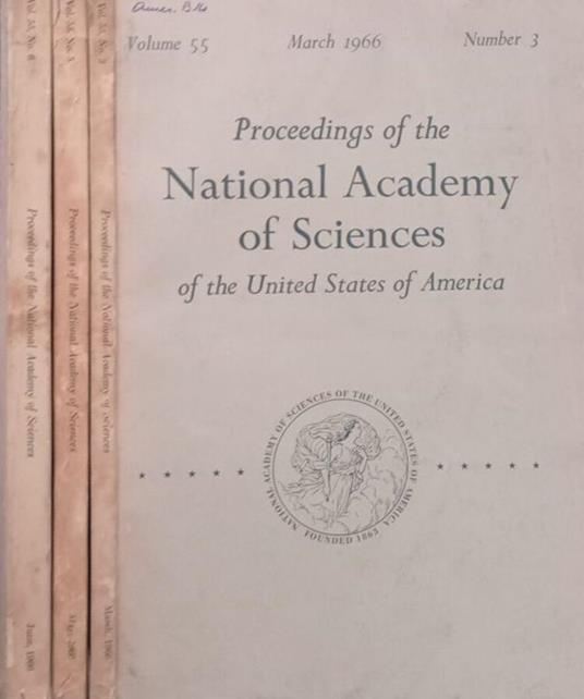 Proceedings of the National Academy of Sciences of the United States of America Vol.55 N.3,5,6-1966 - copertina