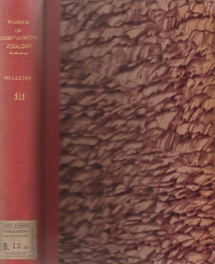 Bulletin of the Museum of Comparative Zoology at Harvard College - Angelico da Civitavecchia - copertina