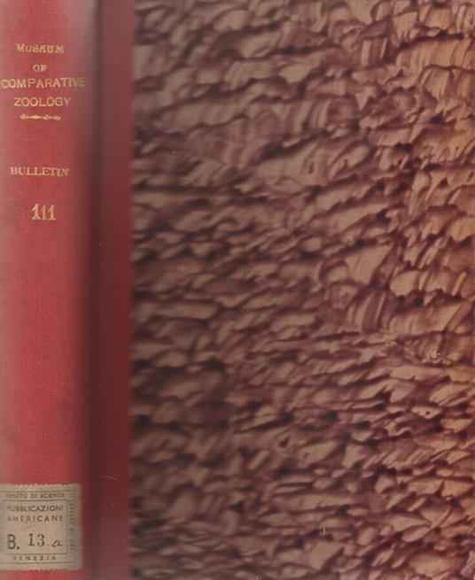 Bulletin of the Museum of Comparative Zoology at Harvard College - Angelico da Civitavecchia - copertina