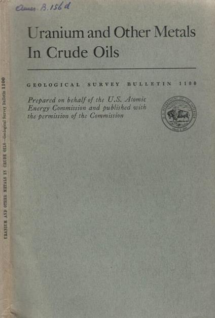 Geological Survey Bulletin 1100 - copertina