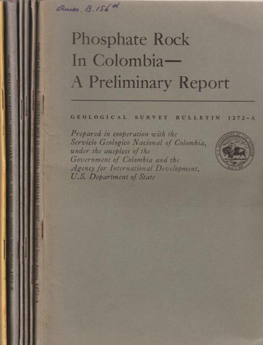 Geological Survey Bulletin 1272 - A, B, C, D, E, F - copertina