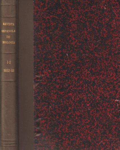 Revista Espanola de Biologia (continucion del Boletin de la Sociedad Espanola de Biologia) - Angelico da Civitavecchia - copertina