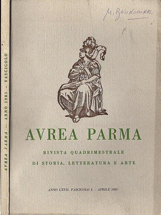 Avrea Parma. Anno LXVII fascicolo I - copertina