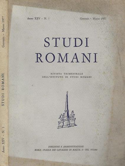 Studi romani Anno XXV-n.1-1977 - copertina