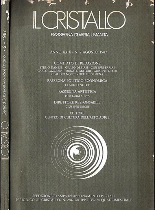 Il Cristallo. Anno XXIX n. 2 - copertina