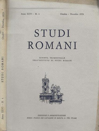 Studi romani Anno XXVI-n.4-1978 - copertina