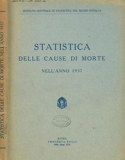 Statistica delle cause di morte nell'anno 1937 - copertina