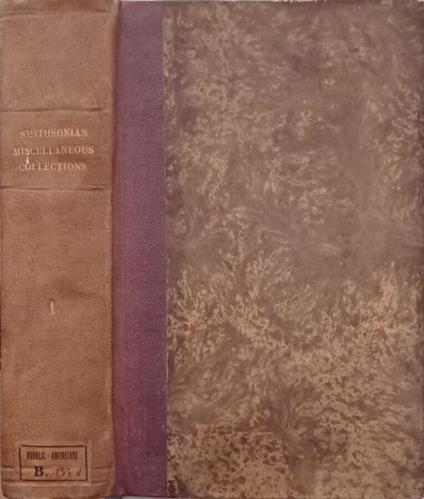 SmithsonianMiscellaneous collections Vol.I – 1862 - copertina