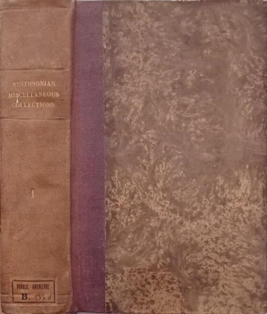 SmithsonianMiscellaneous collections Vol.I – 1862 - copertina
