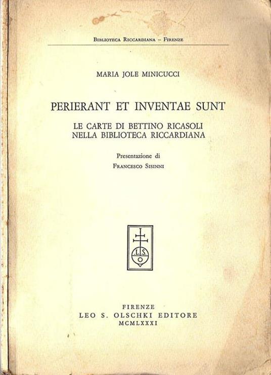 Perierant et inventae sunt - Maria Jole Minicucci - copertina