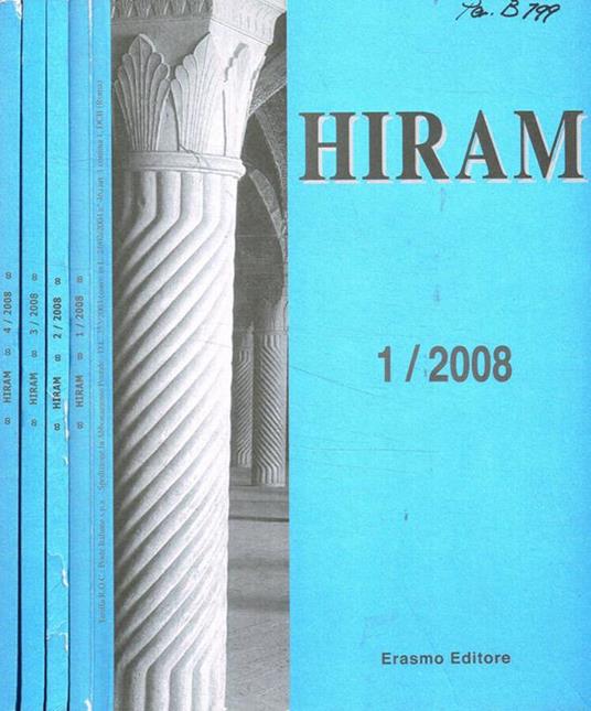 Hiram. Rivista del grande oriente d'Italia. Anno 2008 - Gustavo Raffi - copertina