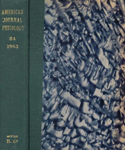 American journal of philology. Vol.LXXXIV, 1963 - copertina