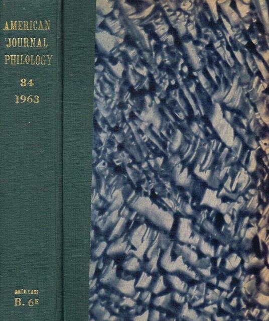 American journal of philology. Vol.LXXXIV, 1963 - copertina