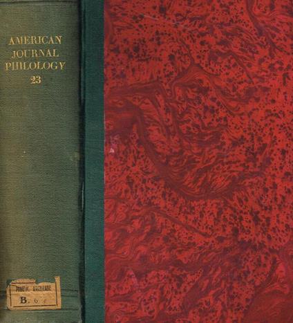 The american journal of philology. Vol.XXIII, 1902 - copertina