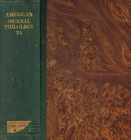 The american journal of philology. Vol.XXIV, Anno-1903 - copertina