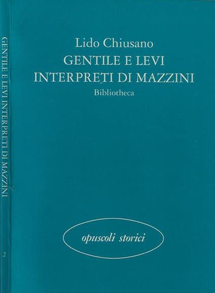 Gentile e Levi interpreti di Mazzini - copertina