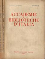 Accademie e Biblioteche D'Italia, anno XXXVII, nuova serie, n. 2, marzo - aprile, n. 6, novembre - dicembre 1969