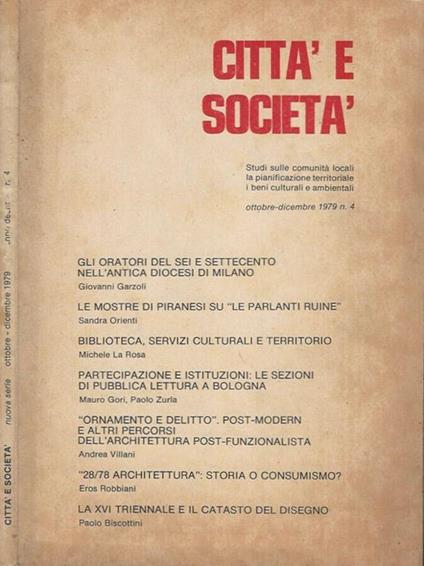 Città e Società - n. 4, ottobre-dicembre 1979 - copertina