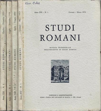 Studi Romani - copertina