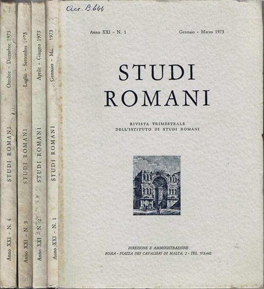 Studi Romani - copertina