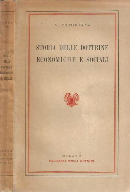 Storia delle dottrine economiche e sociali - copertina