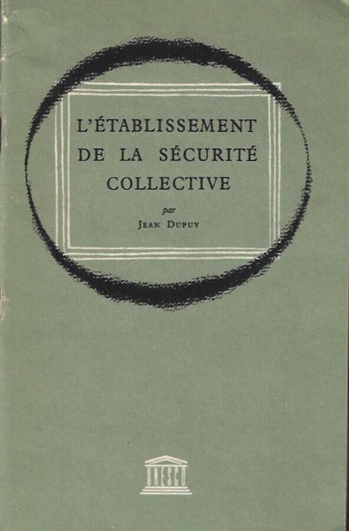 L' etablissement de la securite collective - copertina