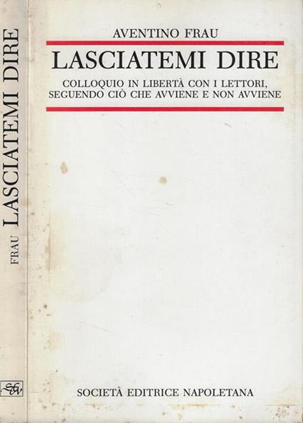 Lasciatemi dire - Aventino Frau - copertina