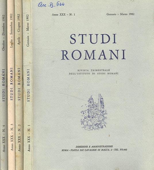 Studi Romani. Rivista trimestrale dell'istituto nazionale di studi romani anno XXX, 1982, 4voll - Giorgio Petrocchi - copertina