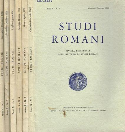 Studi Romani rivista bimestrale dell'istituto nazionale di studi romani. Anno X, 1962, 6voll - Pietro Romanelli - copertina