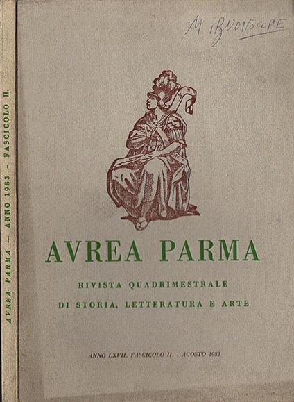 Avrea Parma. Anno LXVII fasc. II - copertina