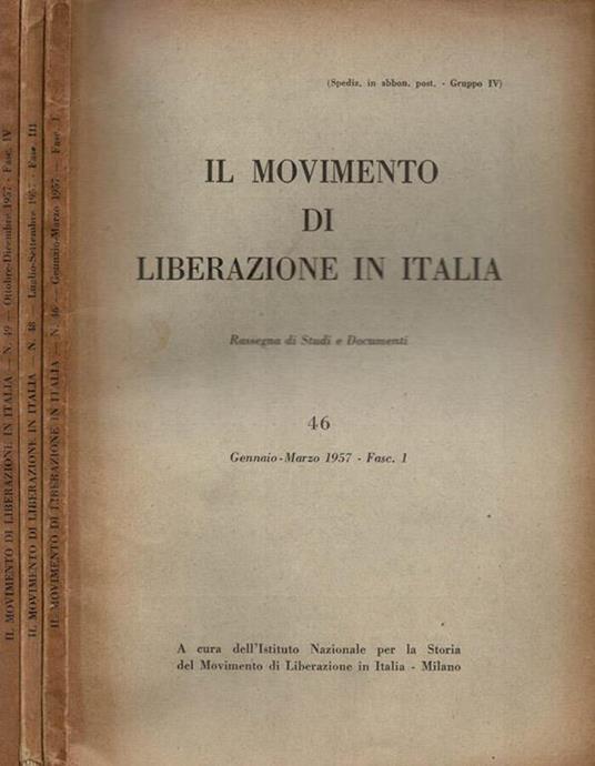 Il Movimento di Liberazione in Italia - 1957, n. 46, 48, 49 - copertina