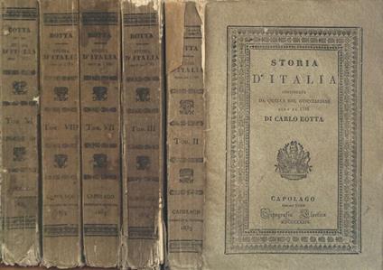 Storia d'Italia continuata da quella del Guicciardini sino al 1789 - Carlo Botta - copertina