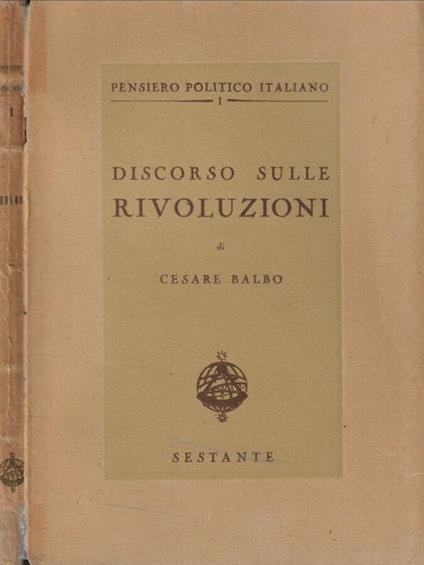 Discorso sulle rivoluzioni - Cesare Balbo - copertina