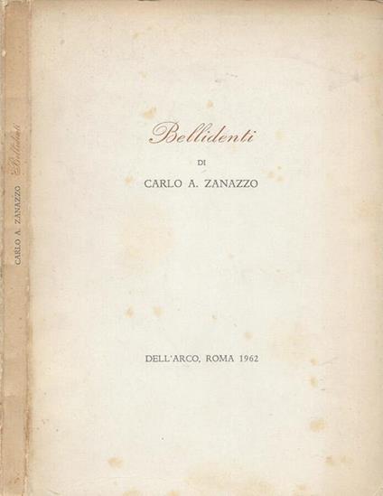 Bellidenti - Carlo Alberto Zanazzo - copertina