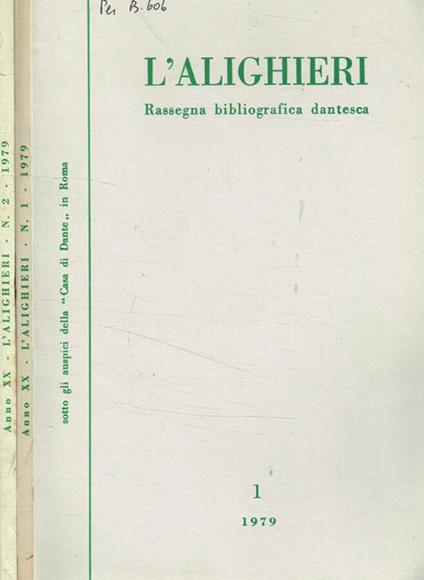 L' Alighieri. Rassegna bibliografica dantesca. Anno XX, 1979. 2voll - copertina