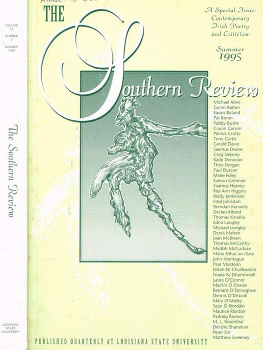 The southern review. Volume 31, numero 3, summer 1995 - copertina