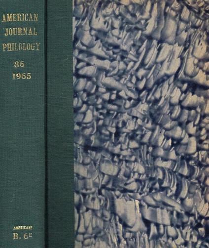 American journal of philology. Vol.LXXXVI, 1965 - copertina