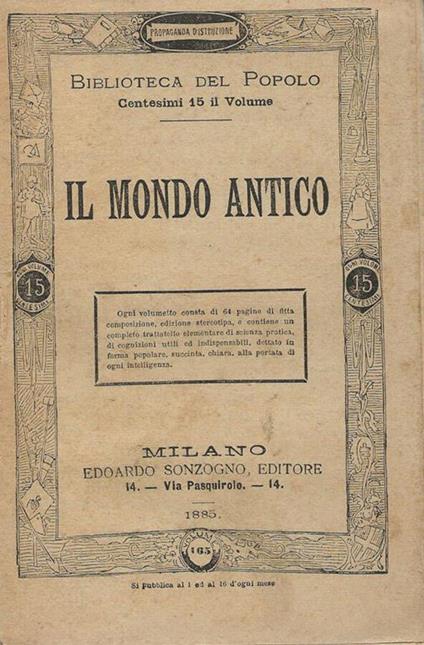 Il mondo antico - copertina