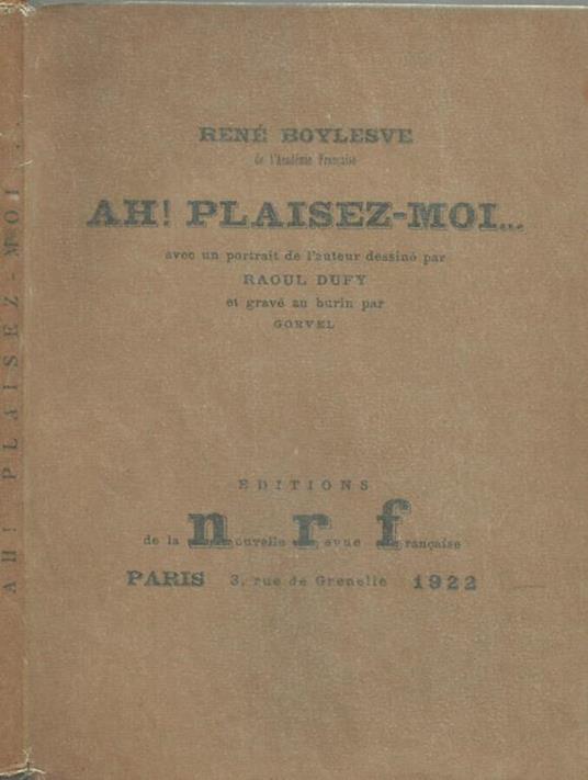 Ah! Plaisez-moi - René Boylesve - copertina