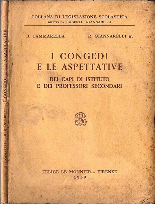 I congedi e le aspettative - Bruno Cammarella - copertina