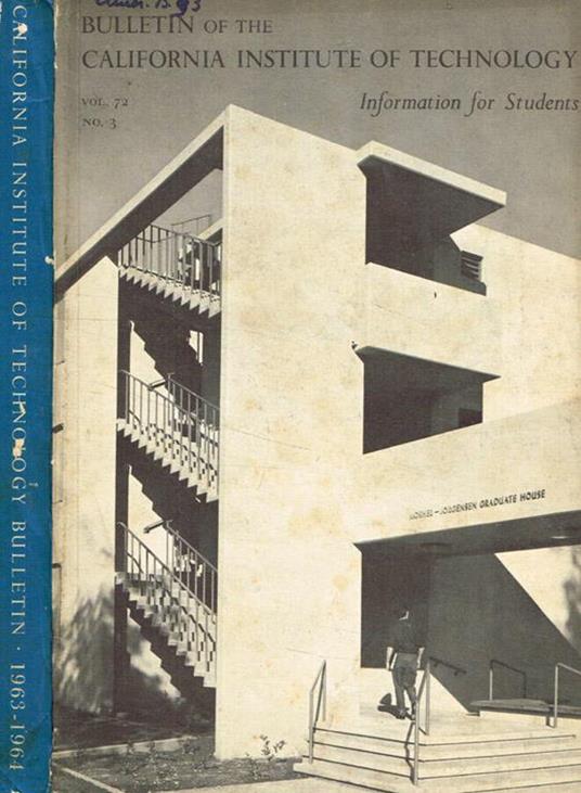 Bulletin of the California institute of technology. Information for students 1963-1964. vol.72 n.3 - copertina